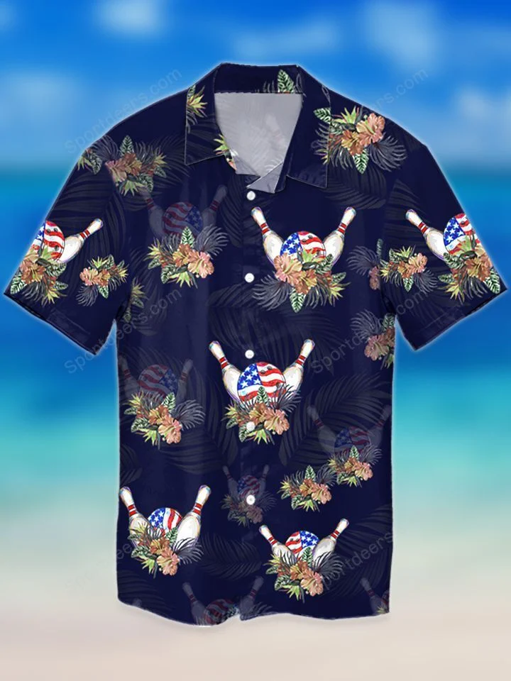 Bowling Tropical Flag Hawaii Summer Hawaii Shirts For Aloha Beach Shirt Ha38684