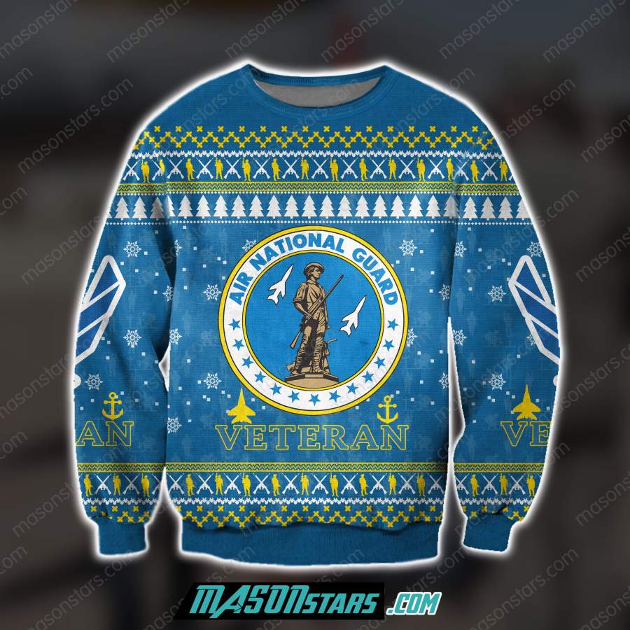 3D ALL OVER PRINT AIR NATIONAL GUARD VETERAN UGLY CHRISTMAS SWEATER