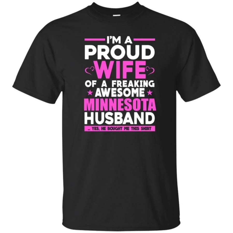 AGR Proud Wife Of An Awesome Minnesota Husband State Flag Tshirt