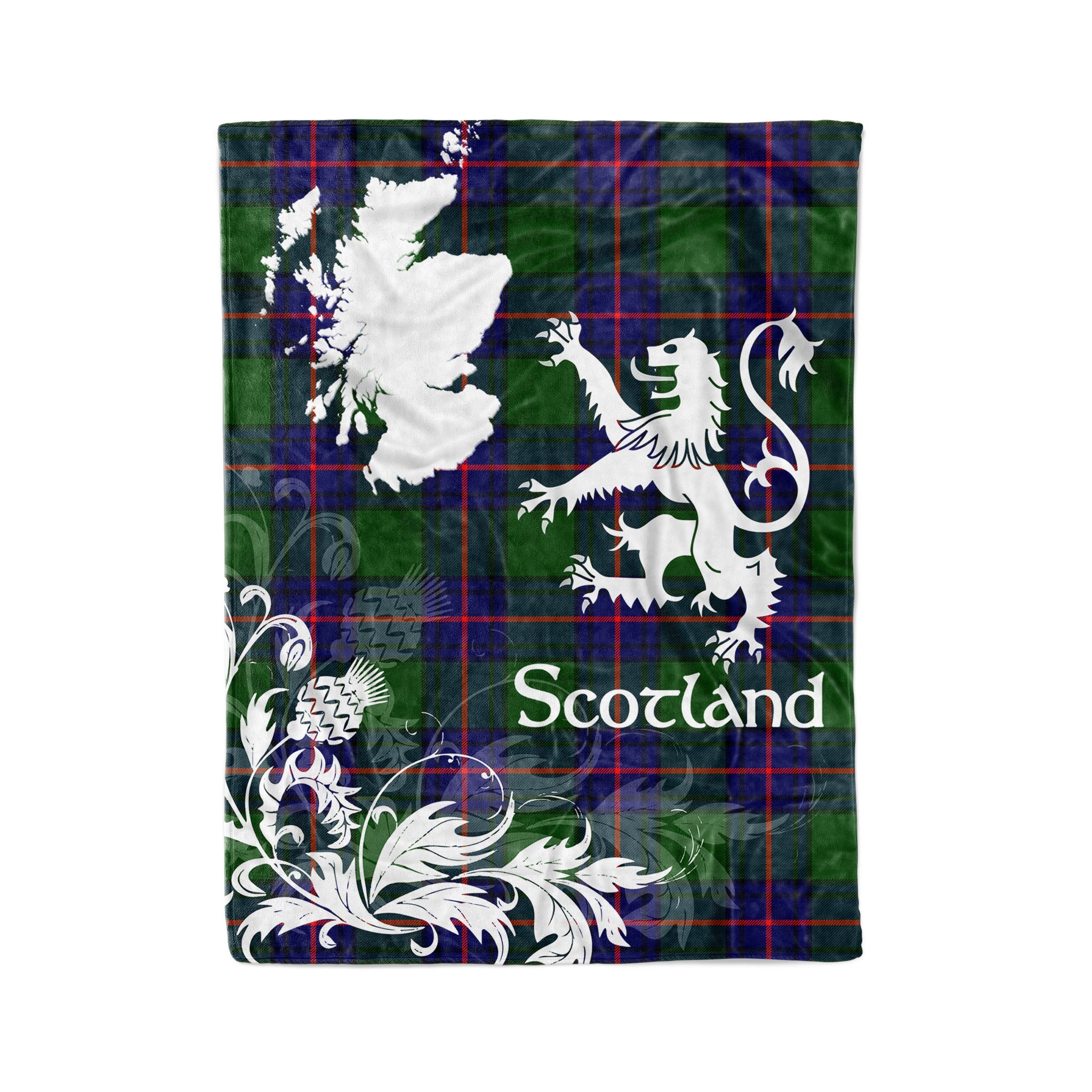 Tartan Plaid Fleece Blanket Tartan Blanket Thistle And Lion Scottish Clan Shaw Modern Plaid Blanket