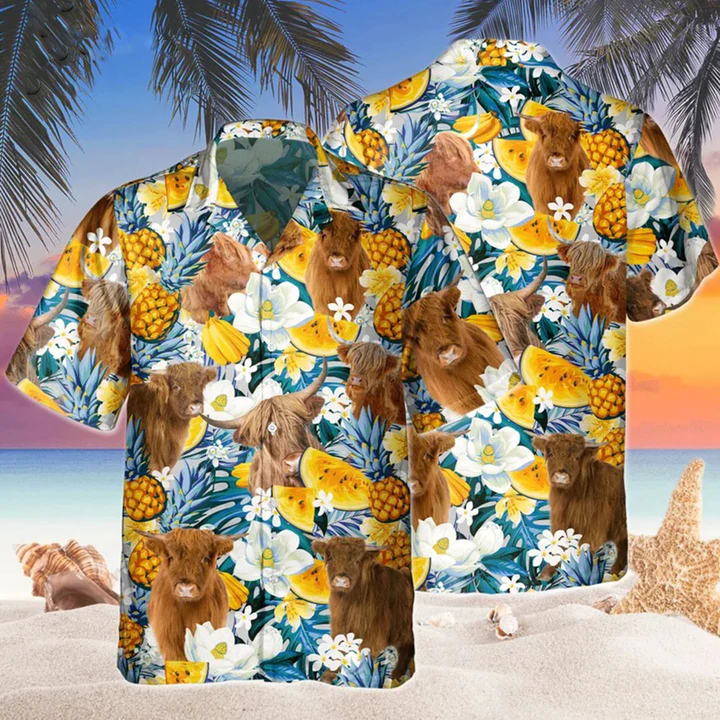 Highland Banana Hawaii Cow Shirt For Men Ha80301