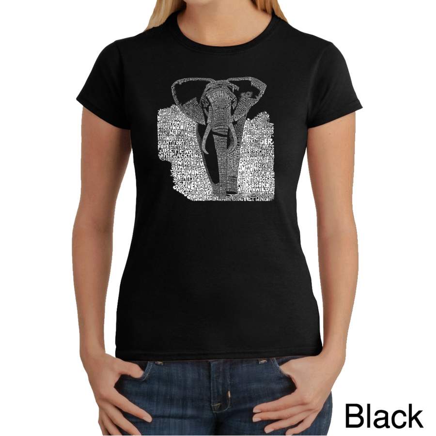 LA Pop Art Women’s Word Art T-Shirt – ELEPHANT