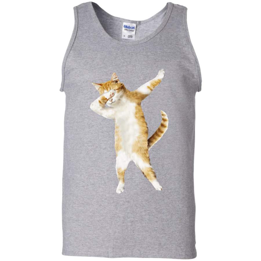 AGR Dabbing Cat Kitten Funny Dab Tee Cool Dance Kitty Mens Tank Top