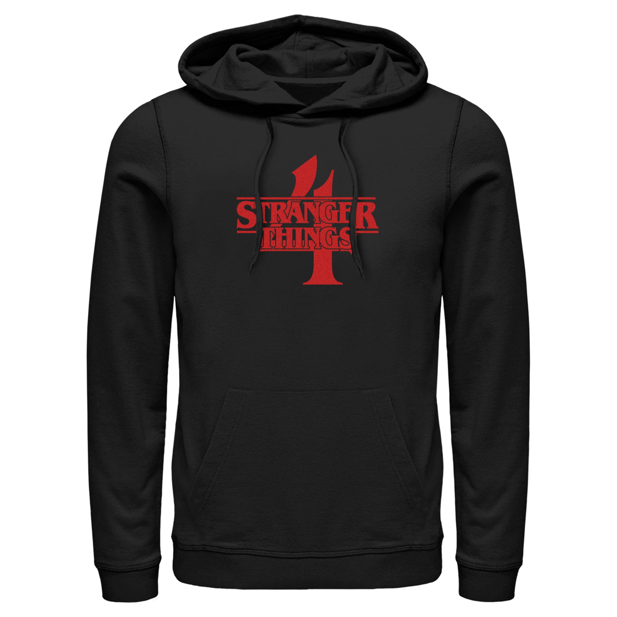 Men’S Stranger Things Red Logo 4 Pull Over Hoodie