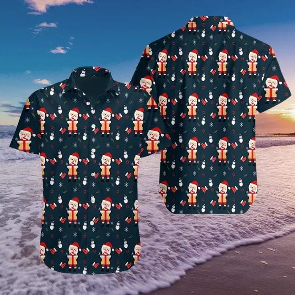 Merry Christmas So Cute Santa Pattern Hawaii Shirt For Men Women Adult Ha19305