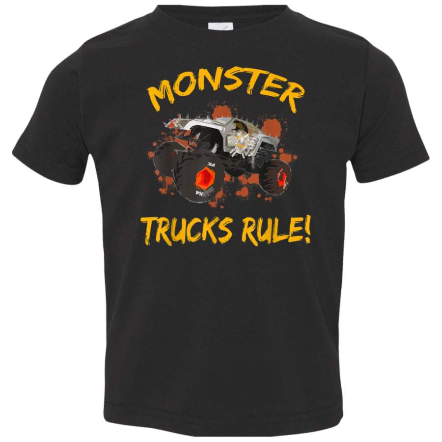 Monster Truck Destruction Tee Shirt 3321 Rabbit Skins Toddler Jersey T-Shirt