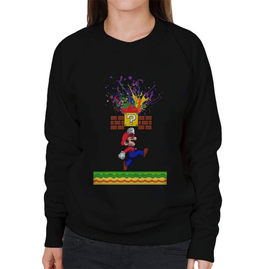 Super Mario Super Paint Splatters Women’s Sweatshirt