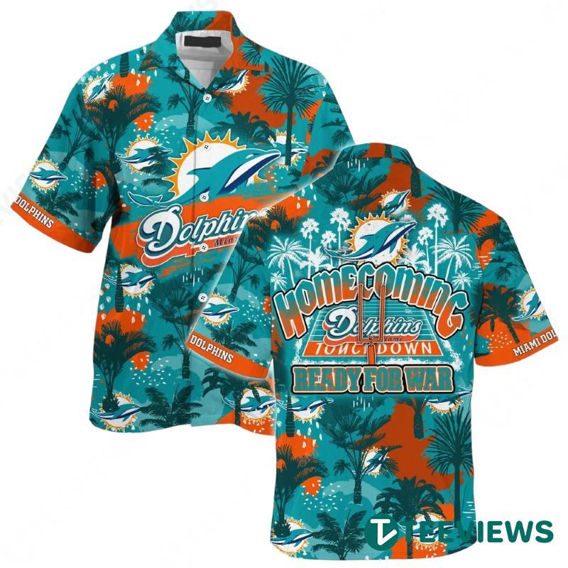 Beach Miami Dolphins Nfl Summer Tie Dye Hawaiian Shirts