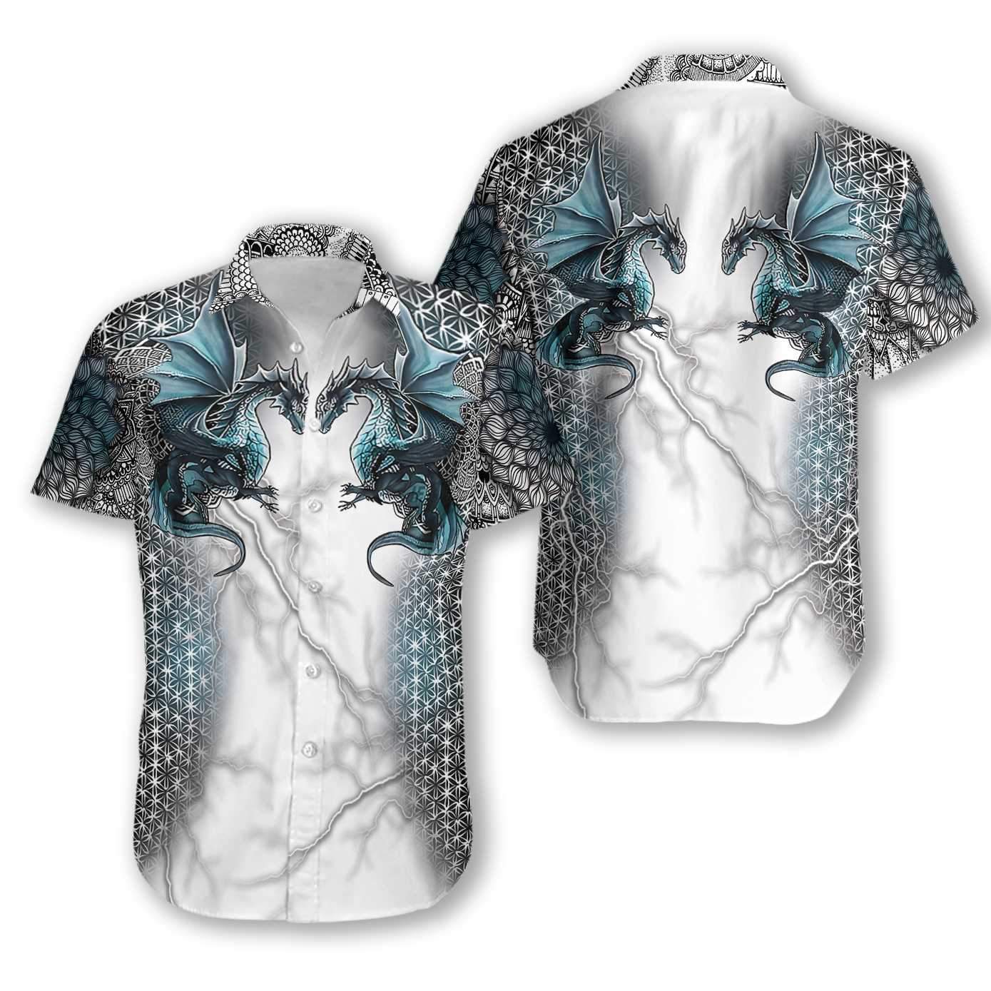 Badass Version Dragon And Thunder Hawaii Shirt Ha86575