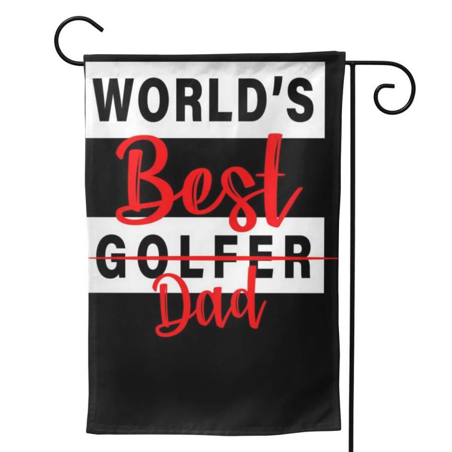 2 Pcs Garden Flag World’s Best Golfer Dad Horizontal Poster 12.5″x18″ -Mothers Day, Birthday Gifts for Mom, Dad, Wife, Husband, Daughters, Grandma, Friends