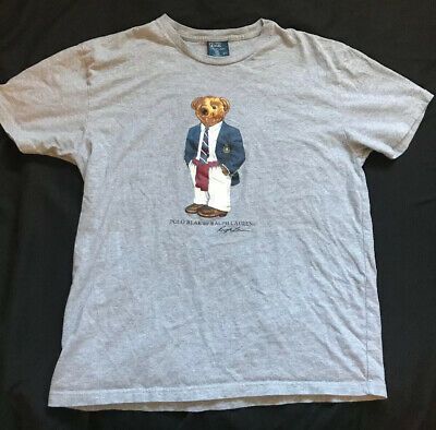 Vintage Ralph Lauren Polo Bear Gray Shirt S Gentleman Preppy Shirt