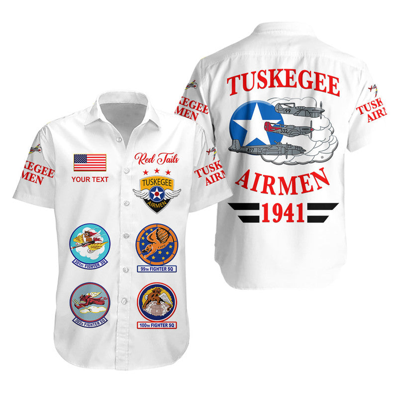 (Custom Personalised) Tuskegee Airmen Hawaiian Shirt The White Tails Simple Style – White Lt8