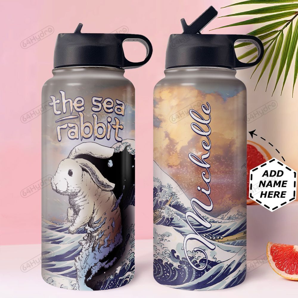 Rabbit Personalized Htc2010007 Stainless Steel Bottle With Straw Lid