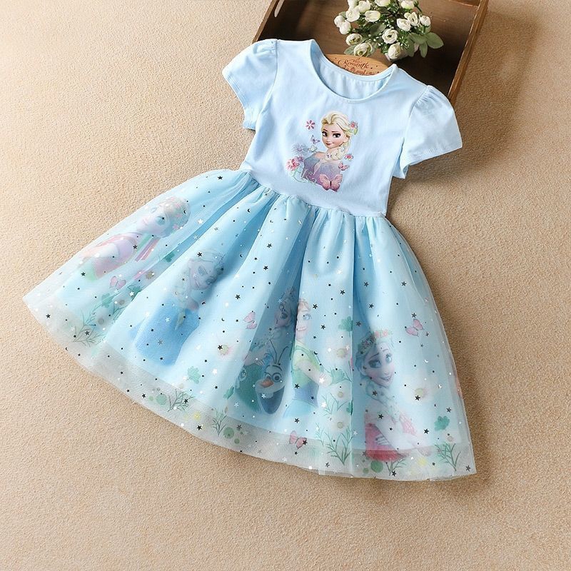 Baby Girls Dresses Christmas Outfits Cartoon Frozen Elsa Princess Dress Summer Cosplay Costume Wedding Party Formal Ball Gown alx