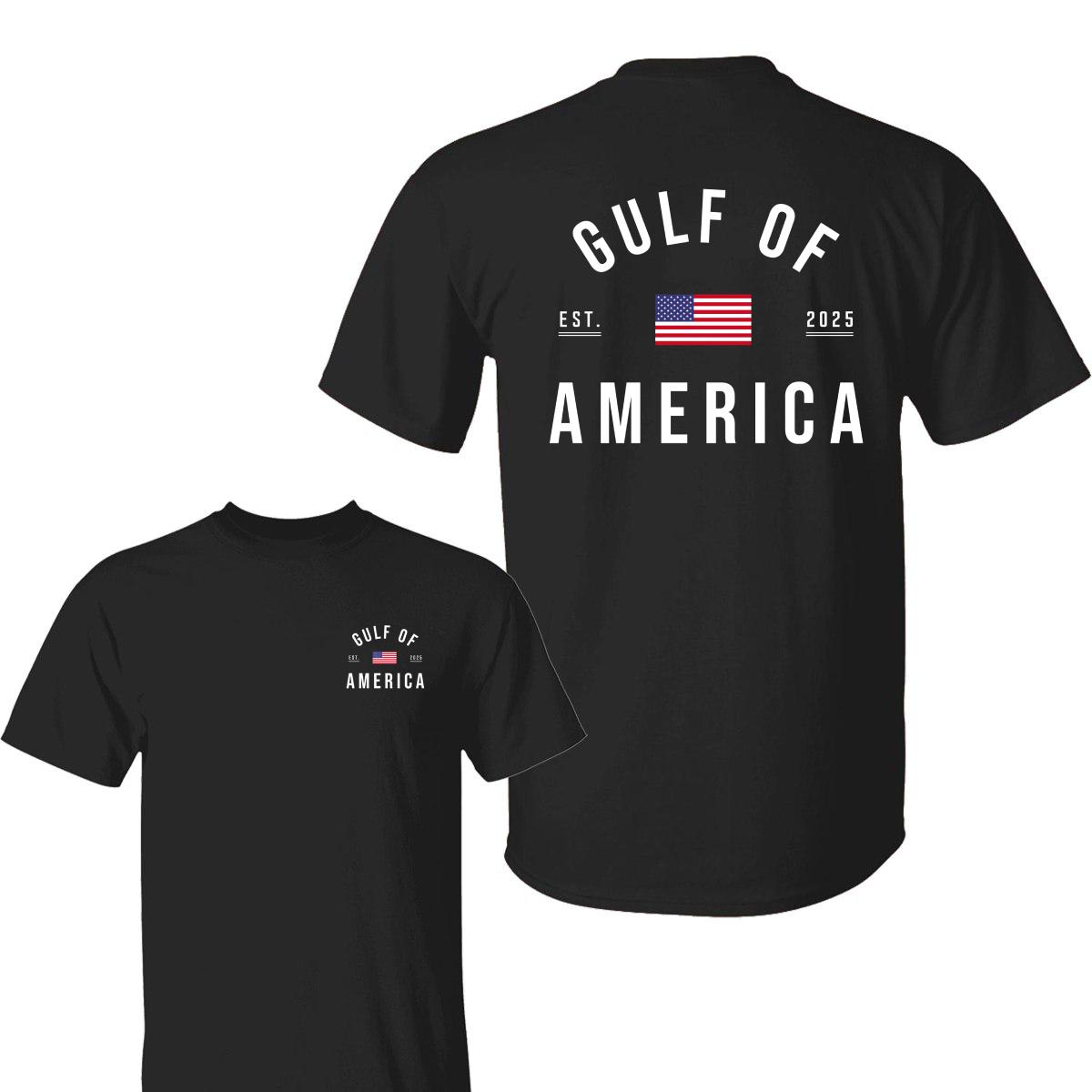Gulf of America 2 Sided T-Shirt, 4th Of July shirt, Patriotic Minimalist Graphic Tee, Casual Streetwear for Men and Women