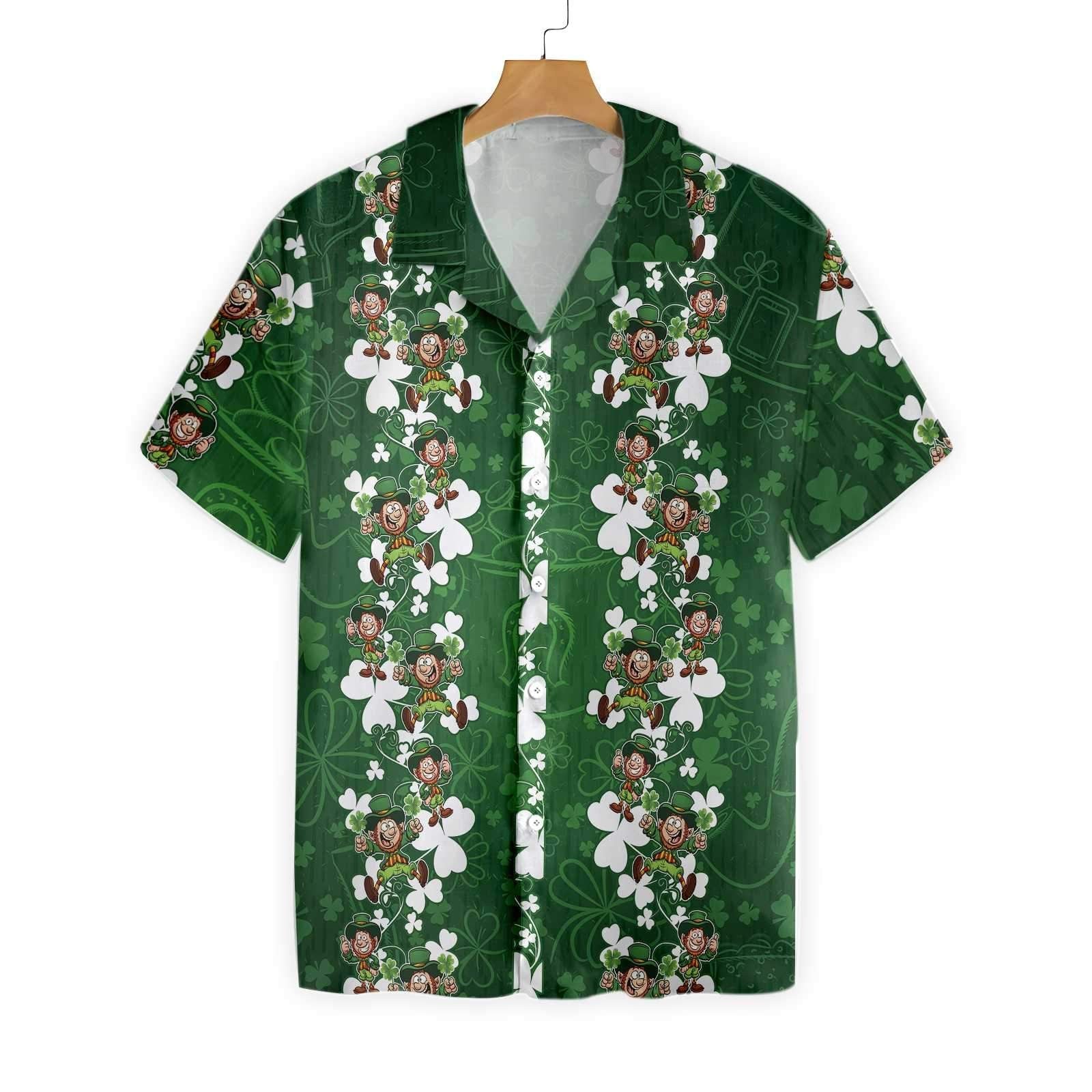 St Day Hawaiian Shirt Leprechauns Pattern Green Aloha Ha12991