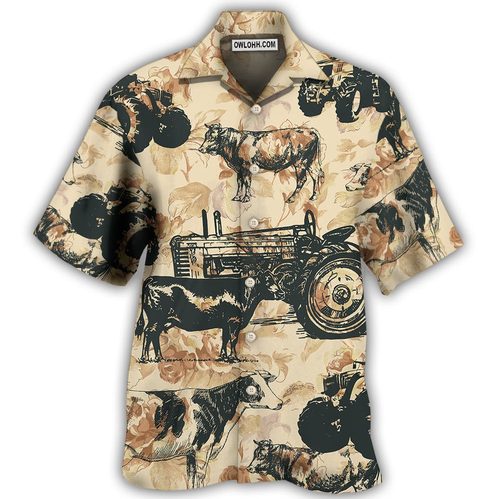 Tractor And Cow I Like – Hawaiian Shirt – Owl Ohh