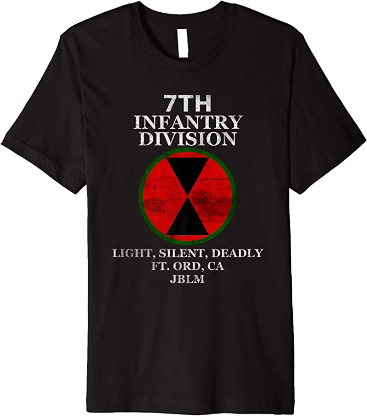 7th ID Light Silent Deadly Infantry Grunt JBLM Vintage Look Premium T-Shirt