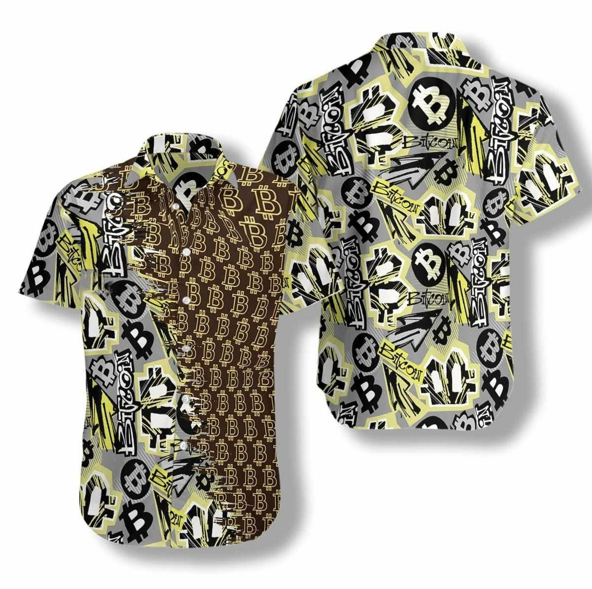 Hawaii Aloha Shirts Bitcoin Doodle Funky Ha46819