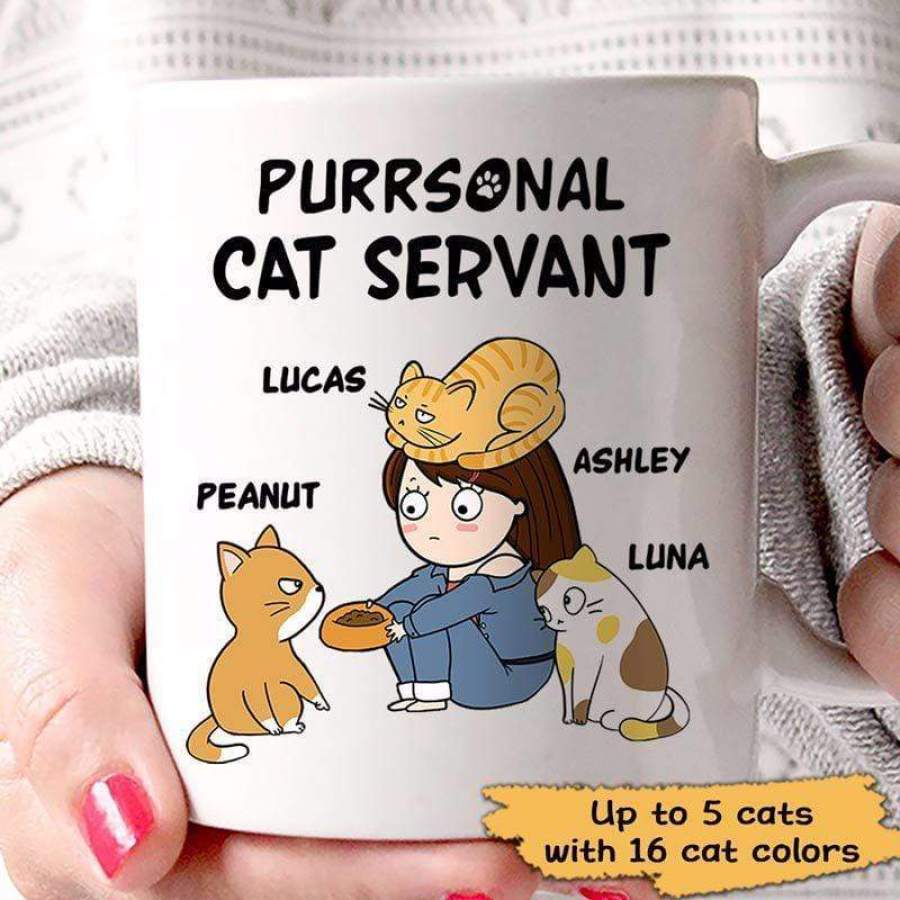 Cat Purrsonal Servant Chibi Girl Personalized AOP Mug