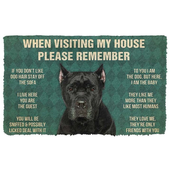 Waybackapparel Please Remember Cane Corso Dogs House Rules Custom 3D Doormat