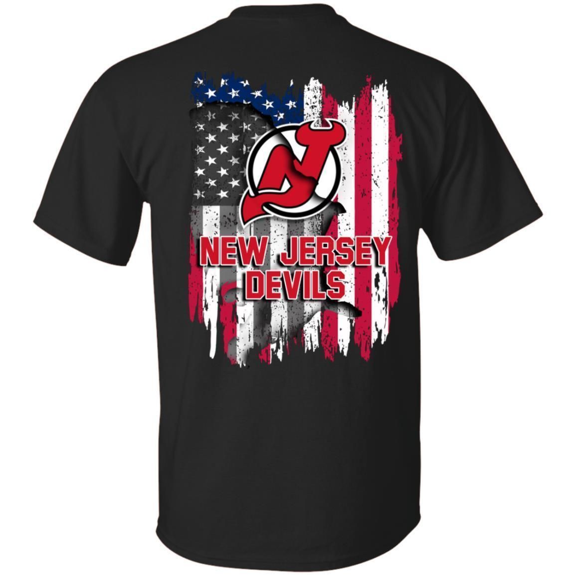 New Jersey Devils American Flag Hockey T-Shirt Fan 4th July PT06