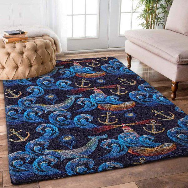 Whale Art Home Decor Rectangle Area Rug 36