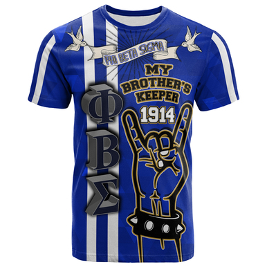 Phi Beta Sigma T- Shirt – Custom Phi Beta Sigma Hand My Brother’S Keeper 1914 T- Shirt