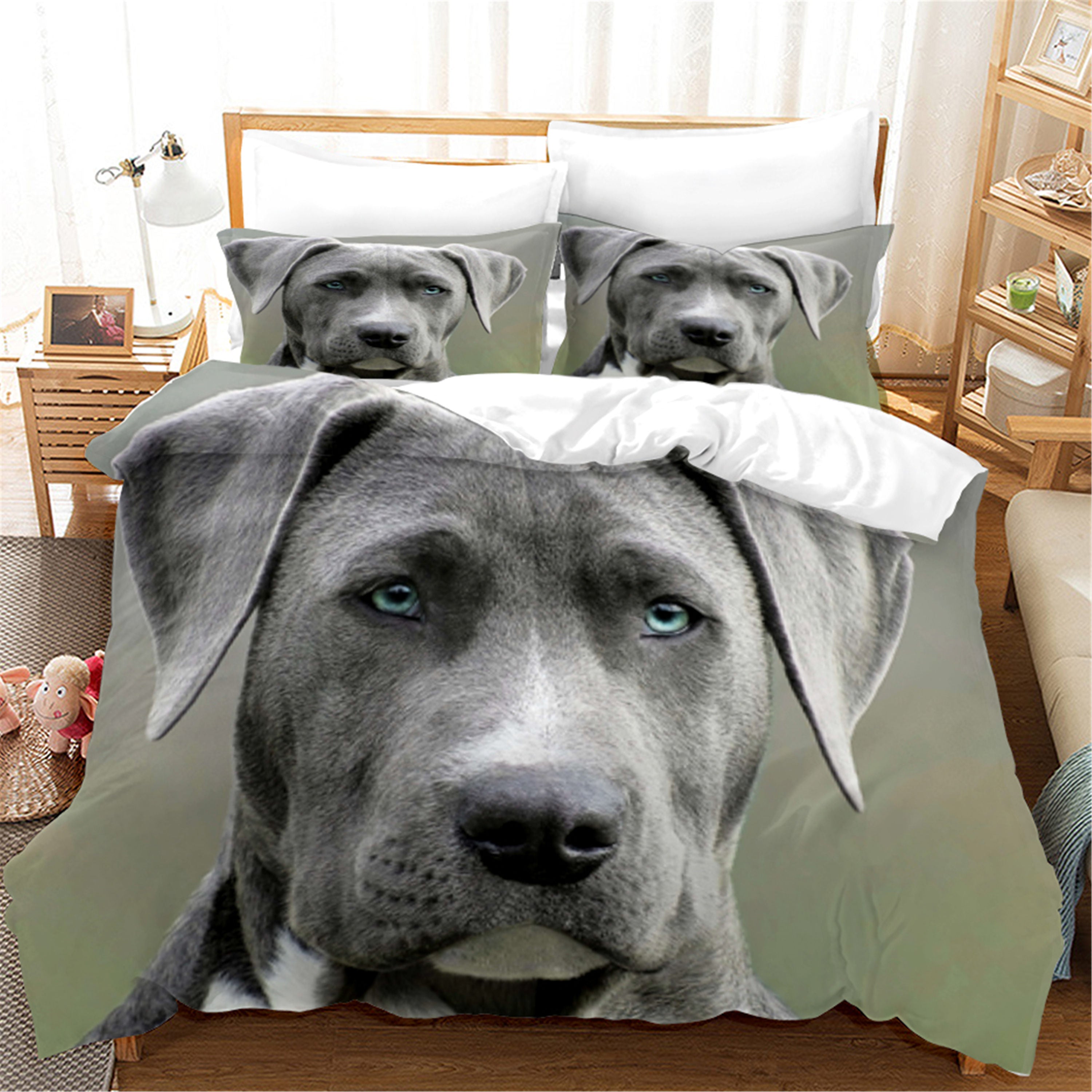 3D Animal Dog Quilt Cover Set Bedding Set Duvet Cover Pillowcases 140