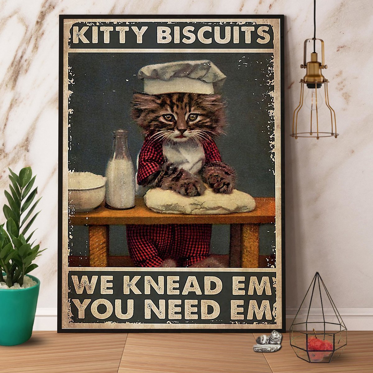 Baking Cat Kitty Biscuit You Need Em Cooking Lovers Vintage  Poster No Frame Matte Canvas