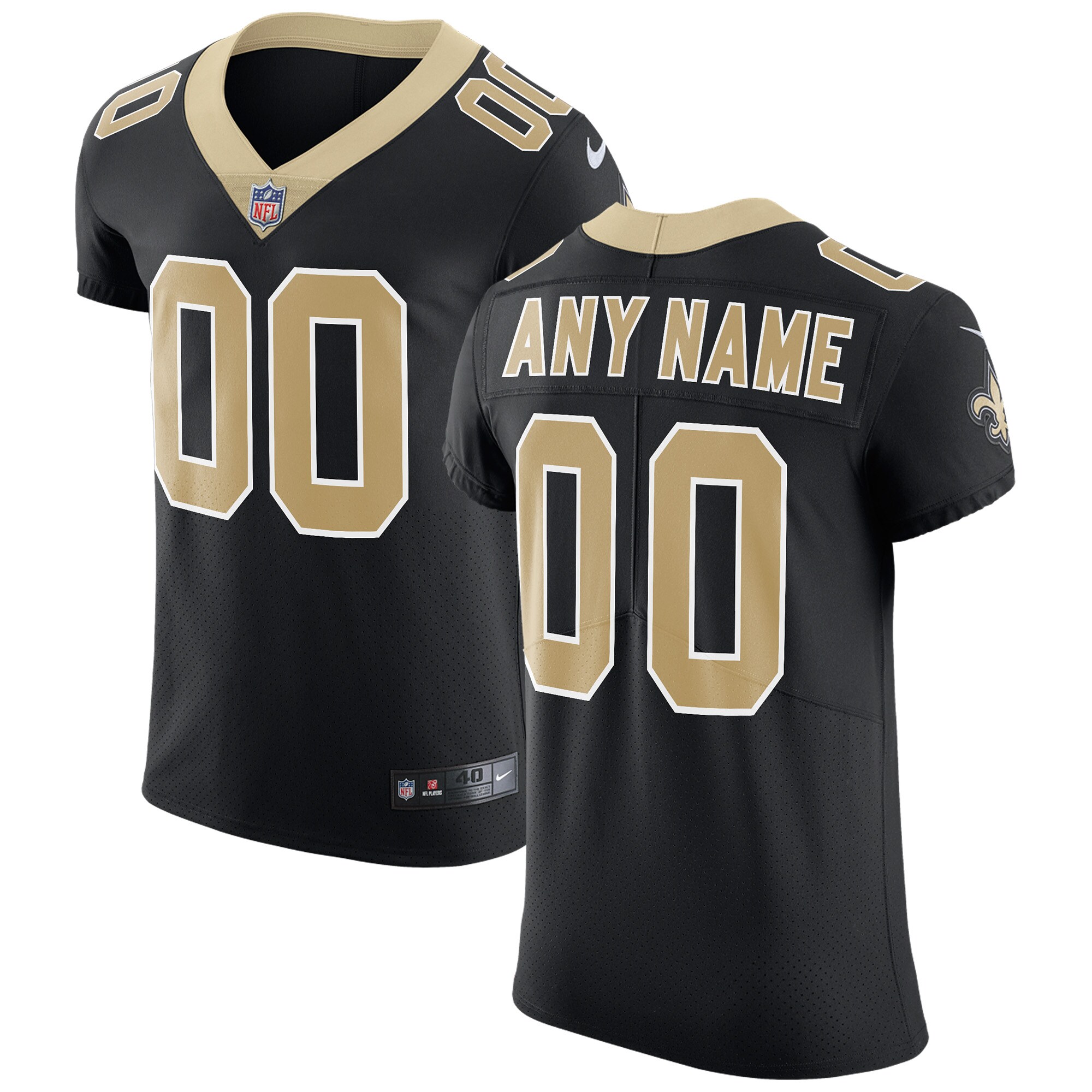 New Orleans Saints Vapor Untouchable Custom Elite Jersey – Black 2