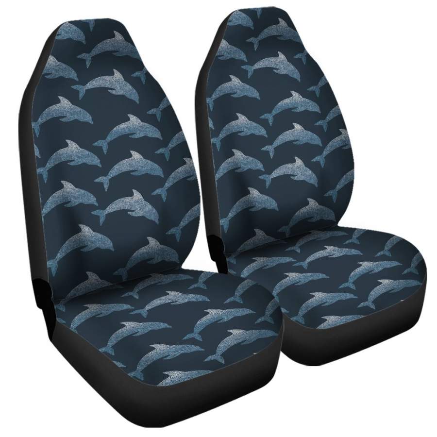 Dolphin Dot Pattern Print Universal Fit Car Seat Covers