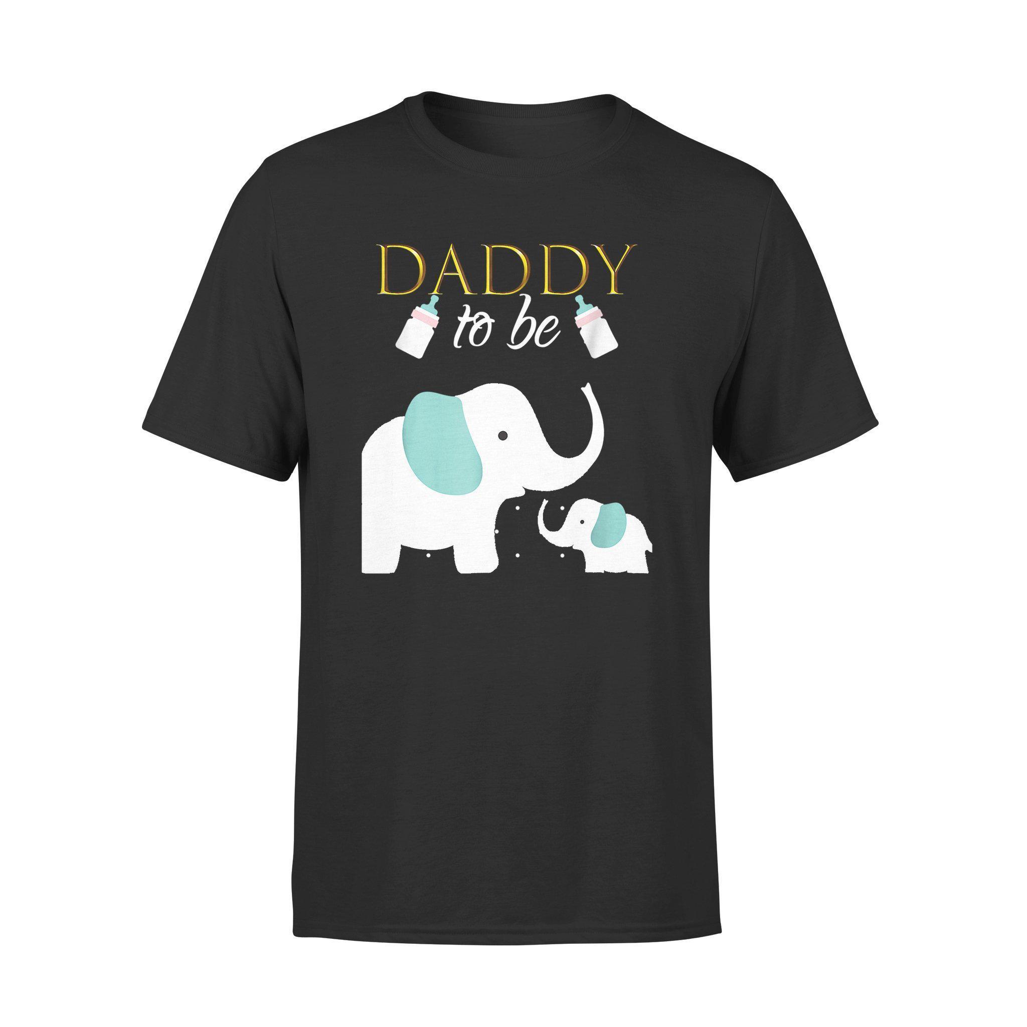 Father’s Day Black Mens Dad To Be Elephant Baby Shirts – Standard Tee