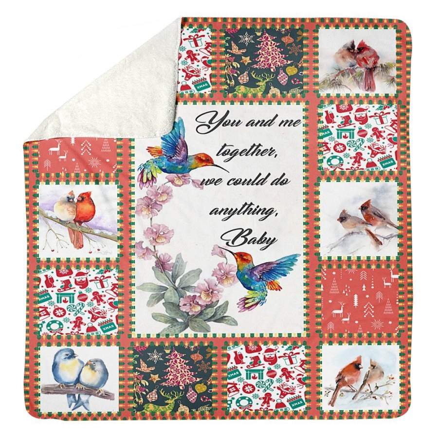 Birds Couple Gift For Lovers Sherpa Blanket