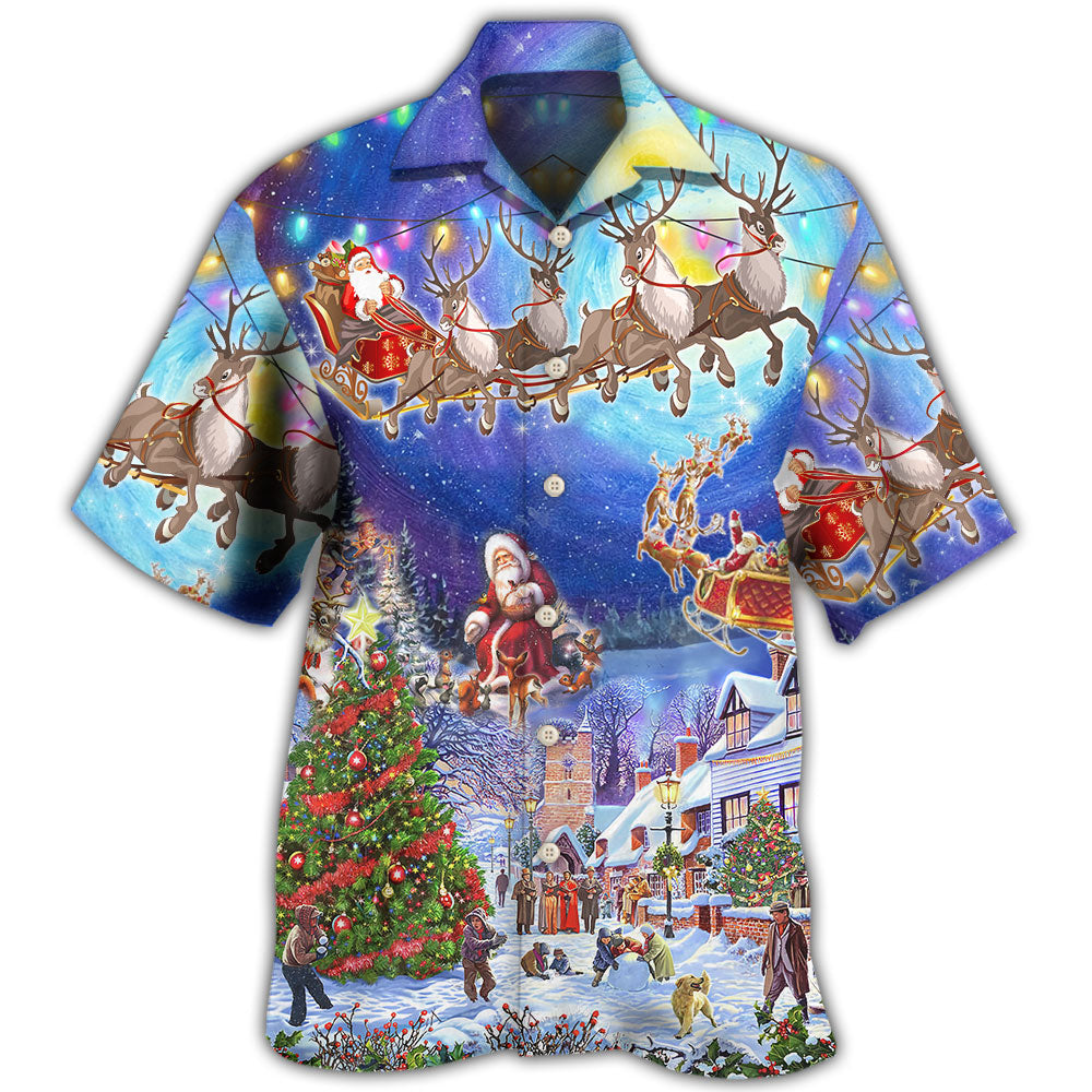 Christmas Santa Claus Snow Night Village Hawaii Shirt Ha81718