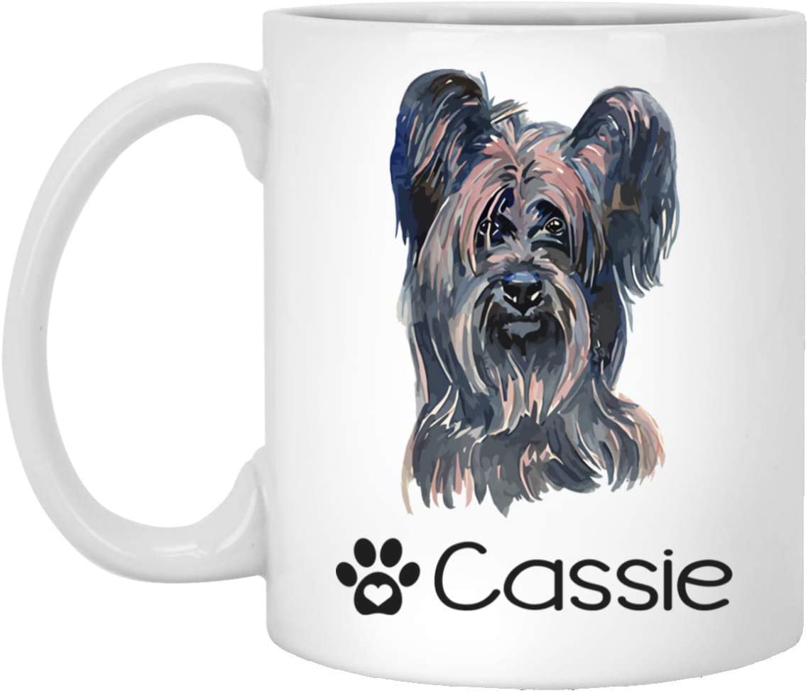 Personalized Skye Terrier Dog Mug – Pet Owner Gifts For Women – Gifts For Dog Lover – Skye Terrier Mom Dad Mugs – Dog Cups 15Oz