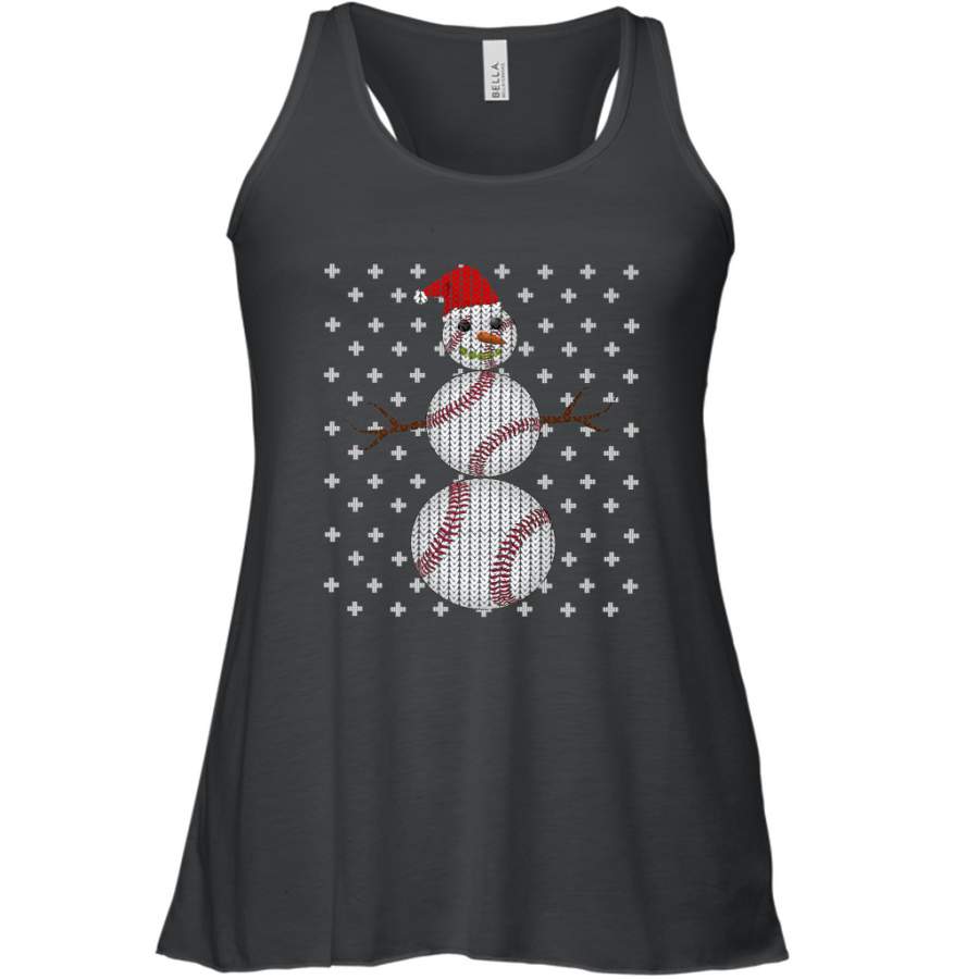 UGLY CHRISTMAS Baseball Snowman Holiday Santa Funny Men Gift Women’s Racerback Tank