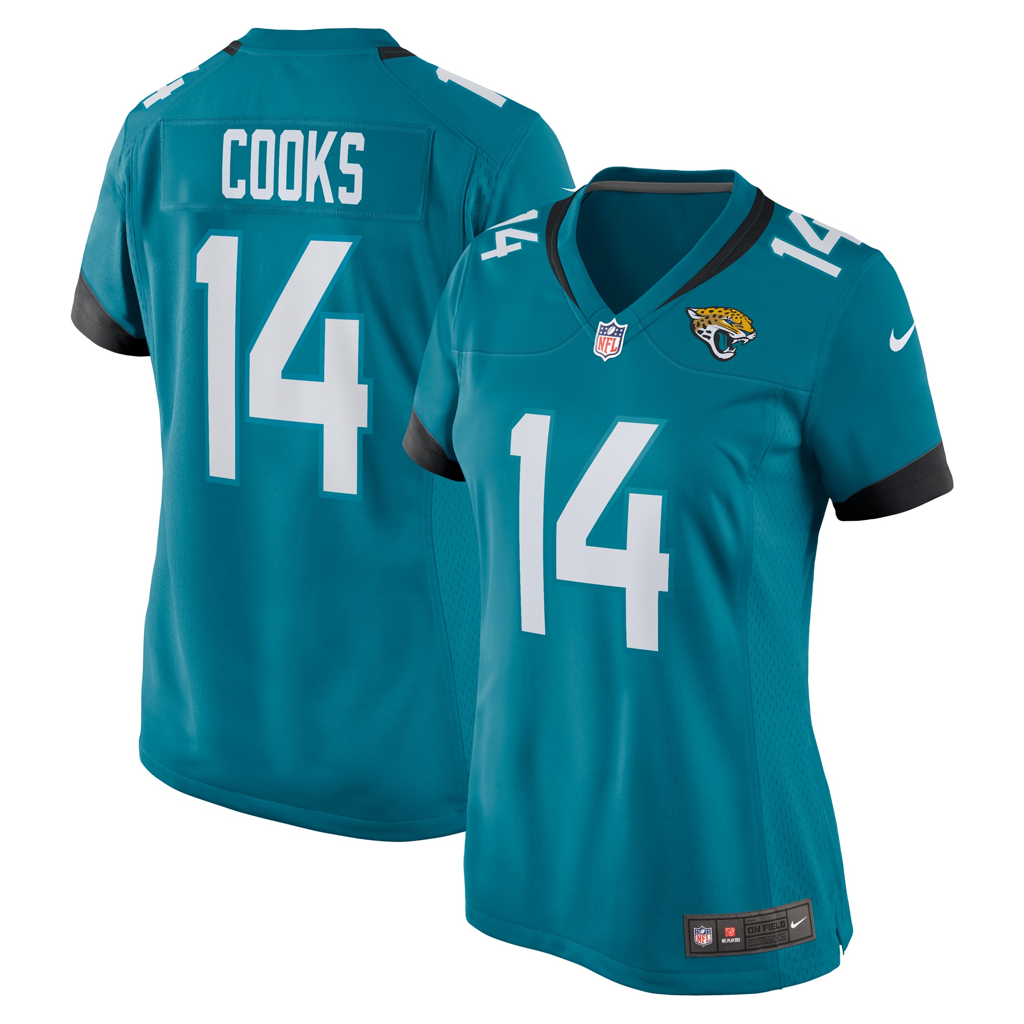 Women’s Jacksonville Jaguars Elijah Cooks  Teal Team Game Jersey