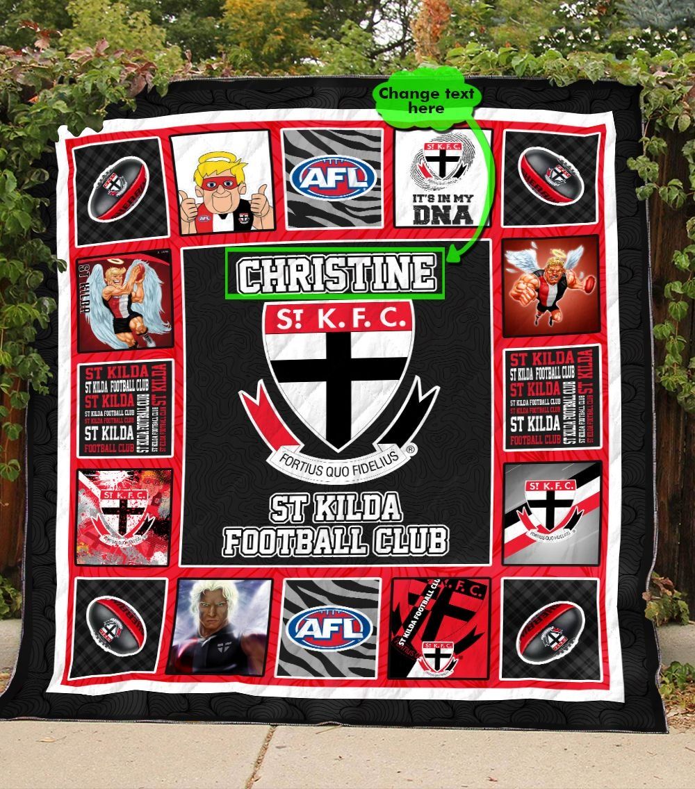 Personalized THAQT51 St Kilda Football Club Quilt Blanket Name