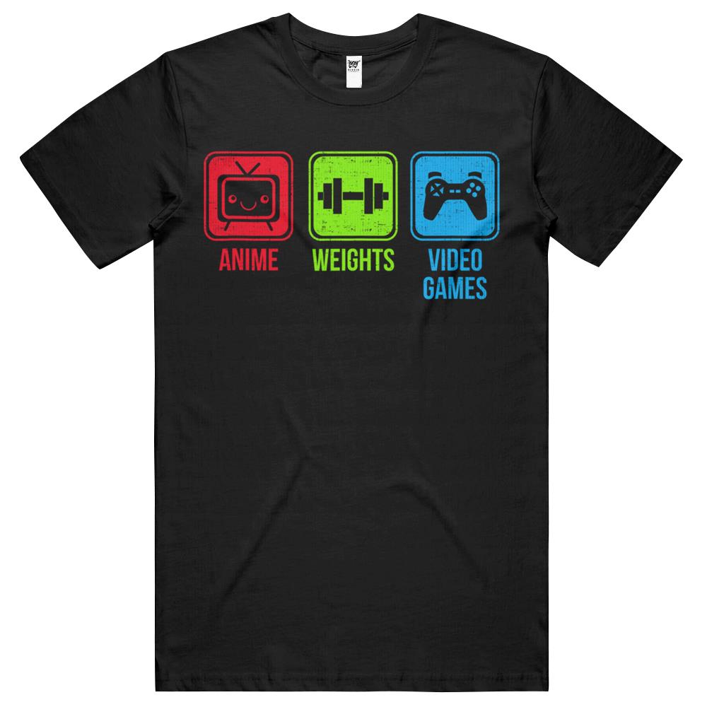 Anime, Weights, Video Games – Otaku Workout T Shirts