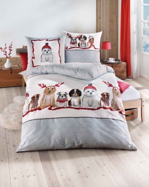Cute Winter Dog Bedding Set All Over Prints