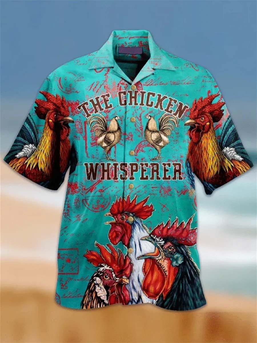 Vintage Chicken Hawaii Shirt Ha55