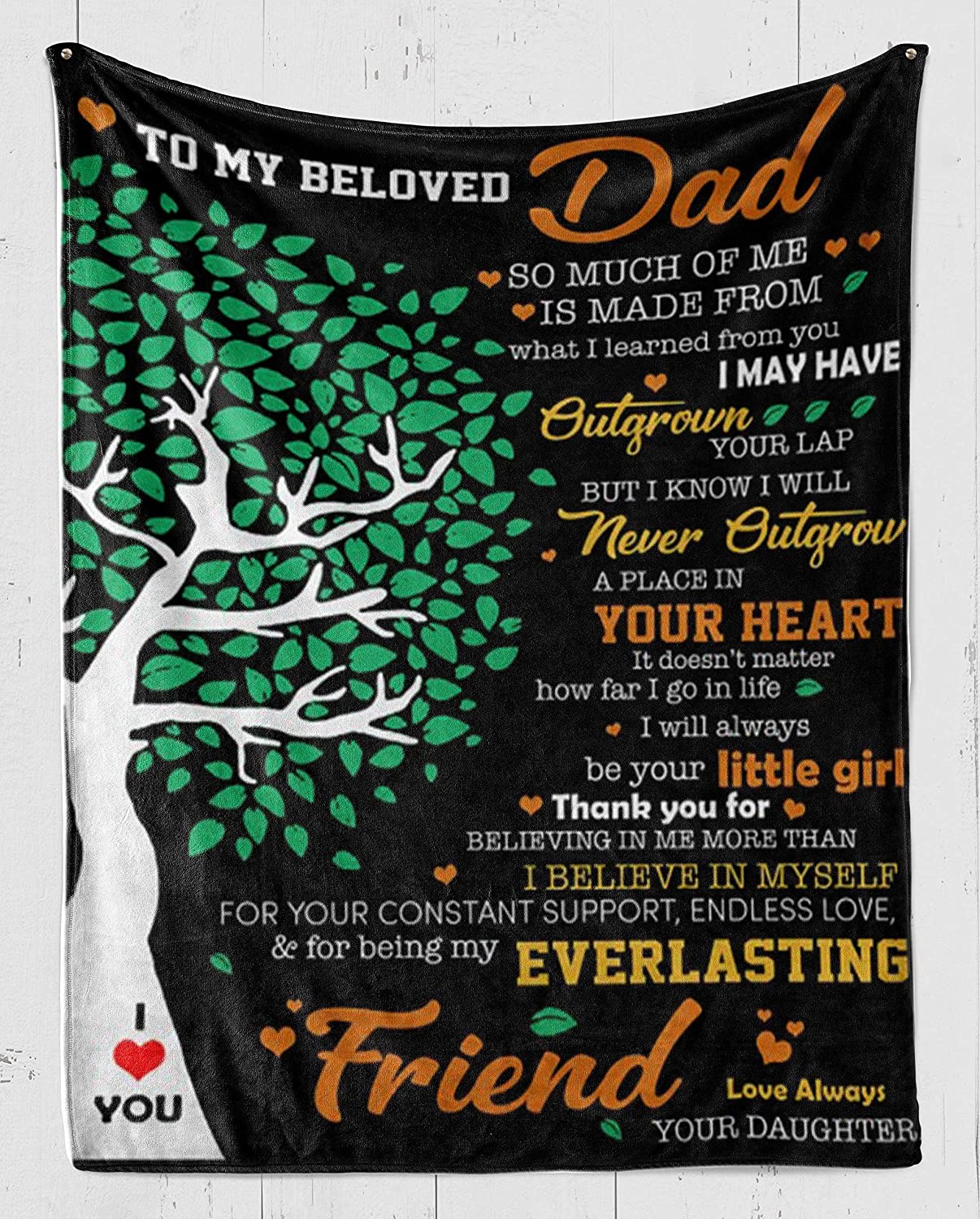 Fleece Blanket -Tree Fleece Blanket-to My Beloved dad – Fleece Blanket 3D Soft Cozy Lightweight Durable Plush Throw Blanket for Bedroom Living, Gift for Father