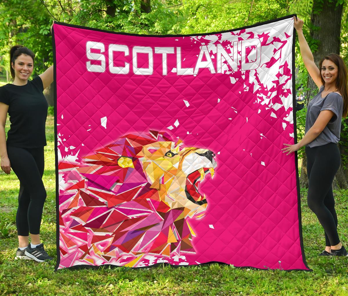 1stScotland Premium Quilt Pink Lion A27