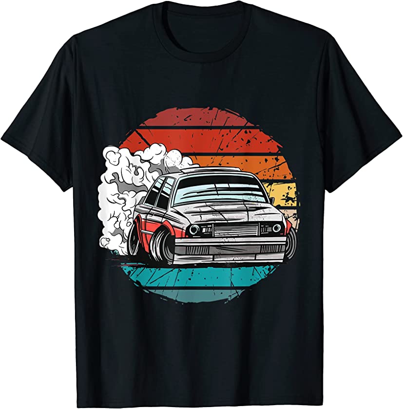 Vintage steering car drifting, Car motorsport drift driving T-Shirt