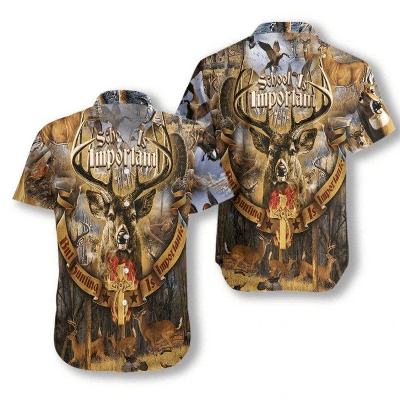 American Deer Hunting Brown Amazing Design Hawaii Shirt Ha14947