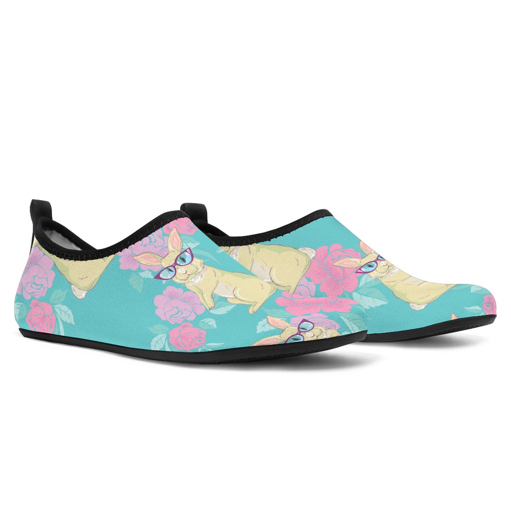 Rabbit Pattern Print Design Rb05 Aqua Water Shoes