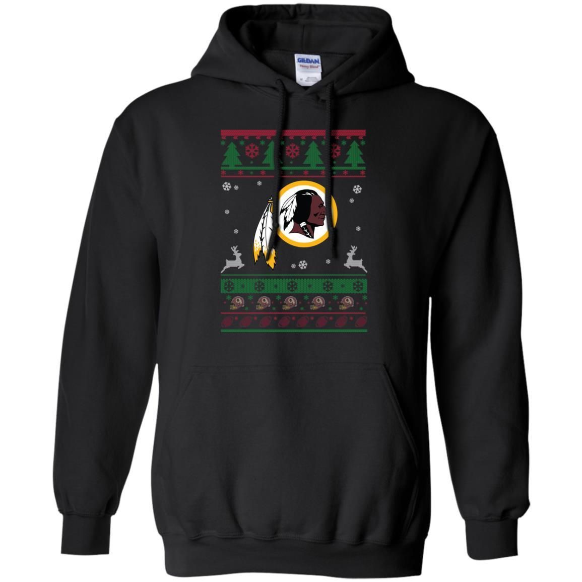 Washington Redskins Logo Football Teams Ugly Christmas Sweater Men Pullover Hoodie