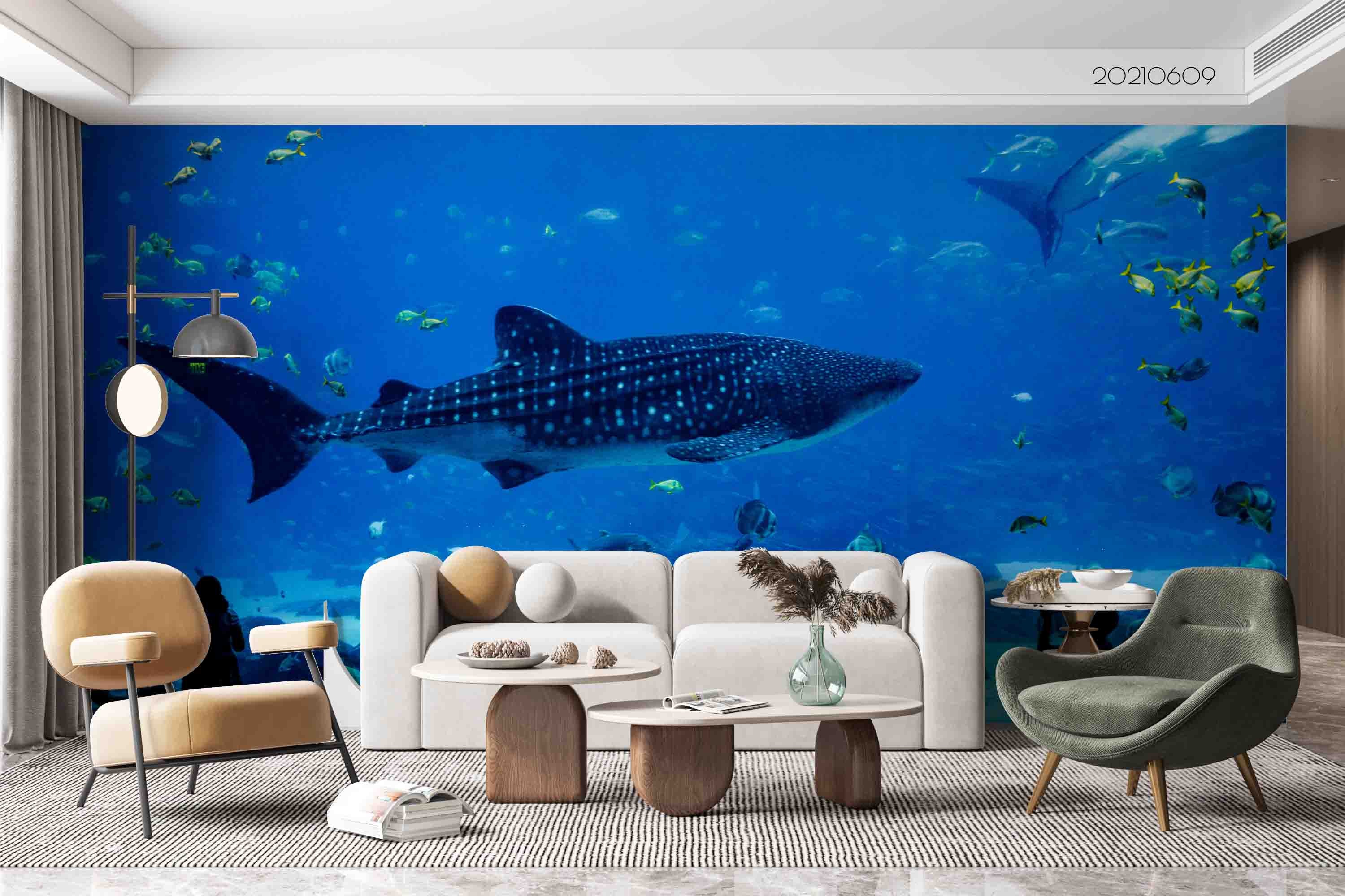 3D Sea World Fish Shark Wall Mural Wallpaper Sww1709