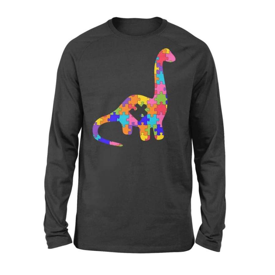 Dinosaur Love Heart Valentine’s Day Autism – Standard Long Sleeve